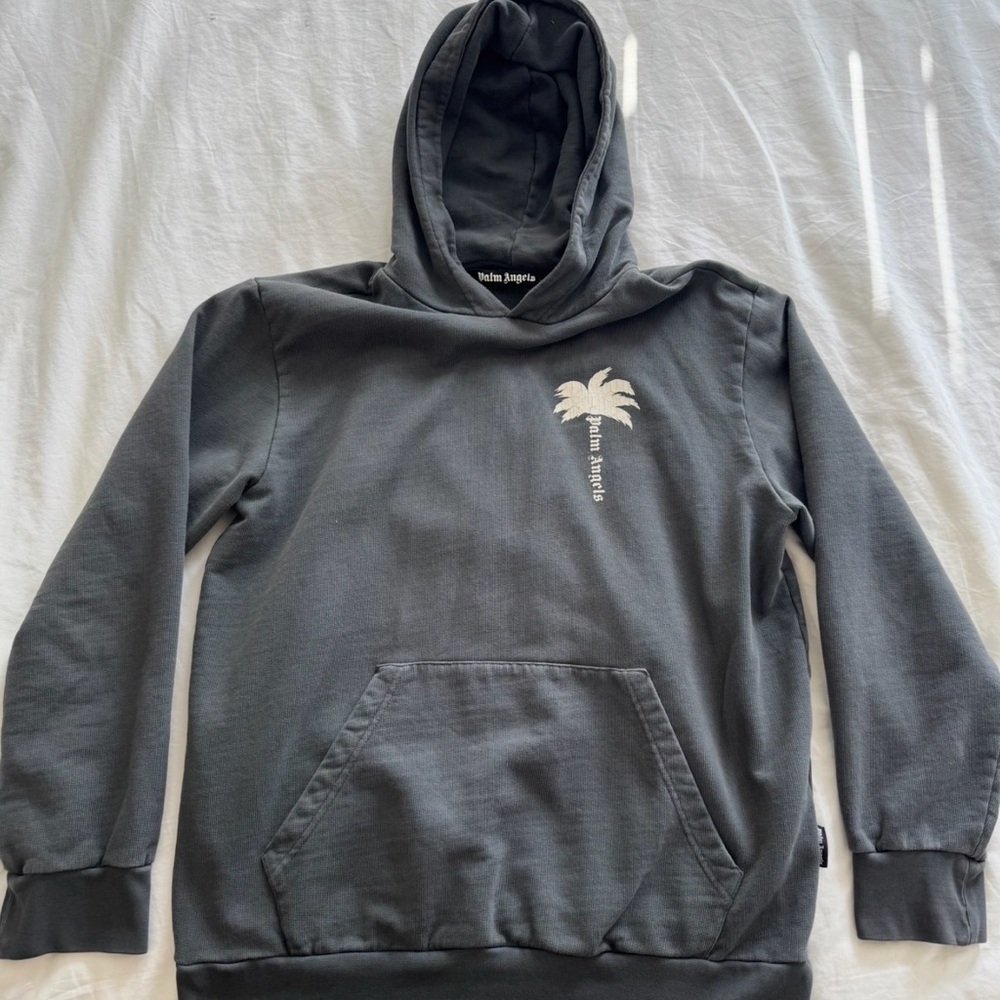 Palm Angels Graphic Dark Gray Hoodie Sweatshirt